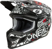 ONeal 0625-375, ONeal 3SRS Attack, Motocrosshelm - Matt Schwarz/Wei&szlig;/Rot/Grau - XL