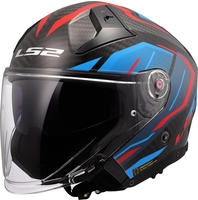 LS2 366035426XS, LS2 OF603 Infinity II Carbon Urus Jethelm Carbon Rot Blau male