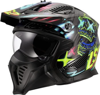 LS2 OF606 Drifter Rayz Trial schwarz/blau/gelb