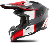 Airoh Motocross-Helm Aviator 3 S Monarch - Grau/Rot Matt