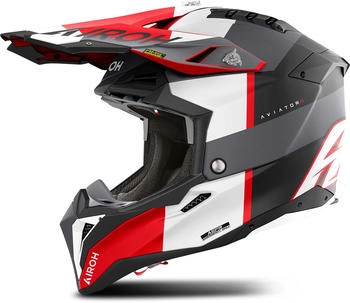 Airoh Aviator 3 Monarch matt schwarz/weiß/rot