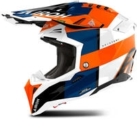 Airoh PAI43A1399DMO6C, Airoh Aviator 3 Monarch Motocross Helm Weiss Blau Orange male