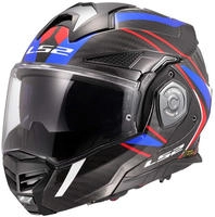LS2 569015602XXL, LS2 FF901 Advant X Carbon Future II Klapphelm Weiss Rot Blau male