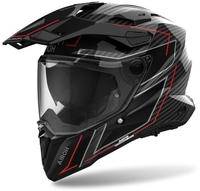 Airoh Commander 2 Carbon Stylish Motorradhelm (Carbon/Schwarz/Rot)