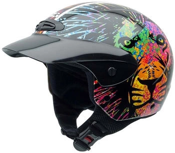 NZI Single Jr Open Face Helmet Lion