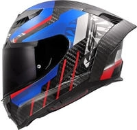 LS2 168075226L, LS2 FF807 Dragon Trax Carbon Helm Carbon Rot Blau male