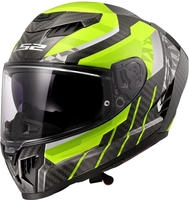 LS2 168075254L, LS2 FF807 Dragon Trax Carbon Helm Carbon Gelb male