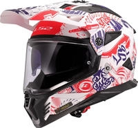 LS2 467022502XXL, LS2 MX702 Pioneer II Fantasy Motocross Helm Weiss Rot Blau male