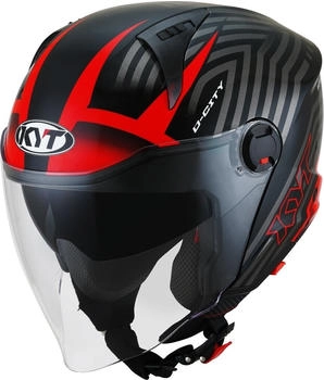 KYT Helmet D-City Lucent schwarz/rot