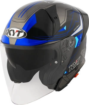 KYT Helmet TTR-Jet Led schwarz/blau