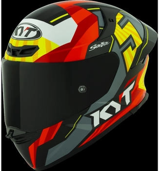 KYT Helmet TT-Revo Flux rot/gelb