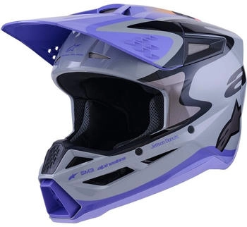 Alpinestars SM3 Jettson Helmet ECE06 Gray Purple Black Glossy Size: XXL