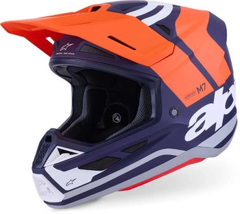 Alpinestars S-M7 Core Helmet ECE06 Orange Blue Matt