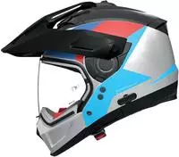 Nolan N7Y0008563507, Nolan N70-2 X Turbine 350, Modularhelm - Schwarz/Silber/Rot/Blau