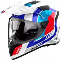 Airoh PAI64A13111HW4C, Airoh Bandit Horn, Endurohelm - Wei&szlig;/Rot/Blau/Hellblau - L