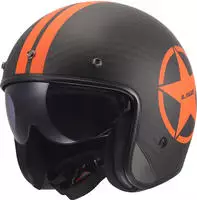LS2 366016252XXL, LS2 OF601 Bob II Carbon Star Jethelm orange 06