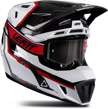 Leatt Kit Moto 7.5 V26 with Goggles Weiß/Rot
