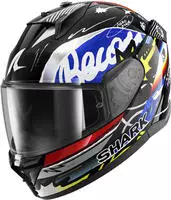 Shark HE0914EKBUL, Shark D-Skwal 3 Streetrush Integralhelm unisex silber, L