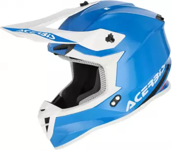 Acerbis Linear Motocross Helm weiss-t&uuml;rkis-blau