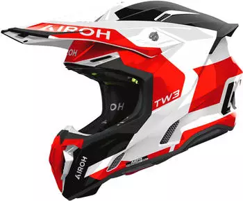 Airoh Twist 3 Fancy Motocross-Helm schwarz-weiss-rot