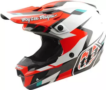 Troy Lee Designs SE5 Polycarbonate MIPS Roamer Motocross Helm weiss-rot