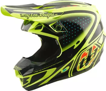 Troy Lee Designs SE5 Polycarbonate MIPS The Line Motocross Helm gelb/schwarz