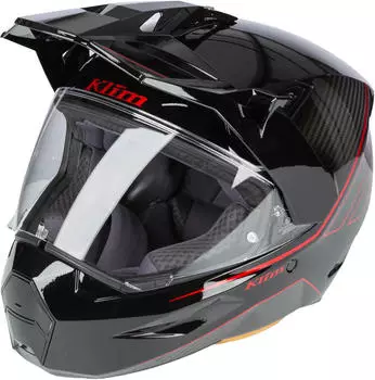 Klim X1 Alpha Graphic Carbon Enduro Helm schwarz-rot