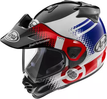 Arai Track-X5 Print Enduro schwarz/wei&szlig;/rot/blau