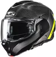 HJC 19050308, HJC F100 Carbon Stan Klapphelm Schwarz Gelb male
