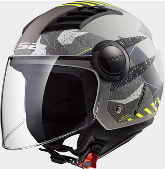 LS2 Helmets LS2 OF562 Airflow Camo matt titanium yellow