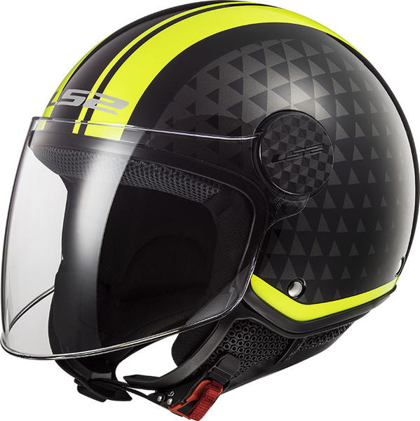 LS2 Helmets LS2 OF558 Sphere Lux Solid Crush Black/H-V Yellow