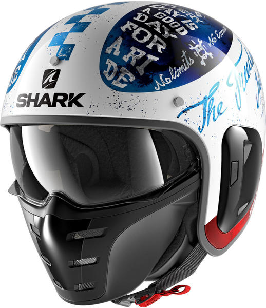 SHARK S-Drak 2 Tripp In Jet Helmet White Blue