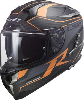 LS2 Helmets LS2 FF327 C Challenger Carbon Grid Orange