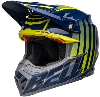 Bell Moto-9S Flex Sprint Motocross Helmet dark blue hi-viz yellow
