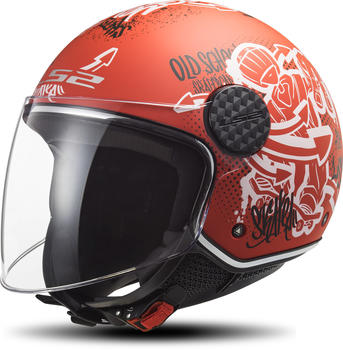 LS2 Helmets LS2 OF558 Sphere Lux Skater matt rot/weiß/schwarz