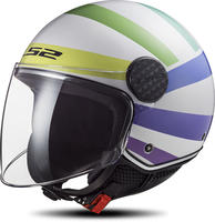LS2, Casco Moto Jet SPHERE LUX SWIRL Gloss White Rainbow, L