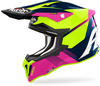 Airoh STBL54-S, Airoh Strycker Blazer, Motocrosshelm - Blau/Pink/Neon-Gelb - S...