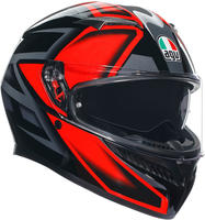AGV 2118381001-009-L, AGV K3 Compound, Integralhelm - Schwarz/Rot - L