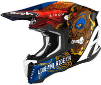 Airoh TW2T17-XS, Airoh Twist 2.0 Tiki, Motocrosshelm - Schwarz/Rot/Blau/Braun - XS