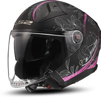 LS2 366032046S, LS2 OF603 Infinity II Lotus Jethelm Schwarz Pink male