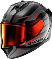Shark HE0922EKARL, Shark D-Skwal 3 Sizler, Integralhelm - Grau/Schwarz/Rot - L