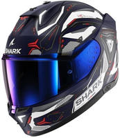 Shark HE0823EBWRL, Shark Skwal i3 Linik, Integralhelm - Matt Blau/Wei&szlig;/Rot - L