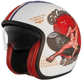 Premier Helmets 23 Vintage Pin Up8 Bm 22.06 Open Face Helmet Rot/Weiß