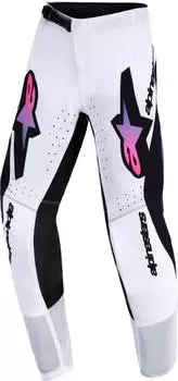 Alpinestars Supertech Vista Kinder Motocross Hose schwarz/weiss/lila