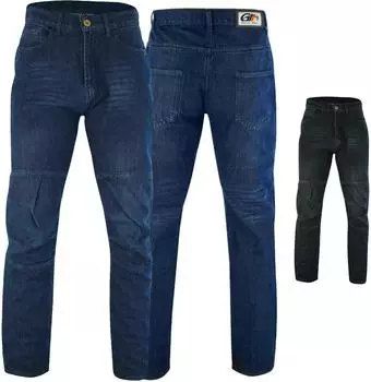 German Wear Motorradjeans mit Aramidfaser-Futter und Protektoren (JEANS-006) blau