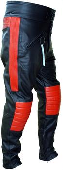 German Wear Lederhose GW401T rot/schwarz