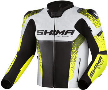 Shima STR 2.0 Lederjacke schwarz/weiss/gelb