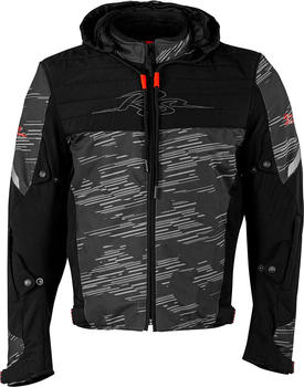 Rusty Stitches Liam Textiljacke wasserdicht Schwarz/Grau/Dunkelgrau/Rot