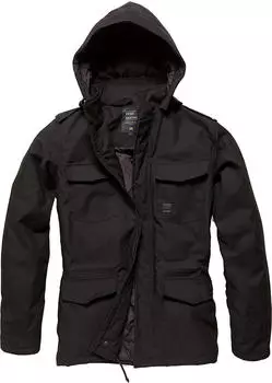 Vintage Industries Darren Parka Textiljacke wasserdicht Schwarz