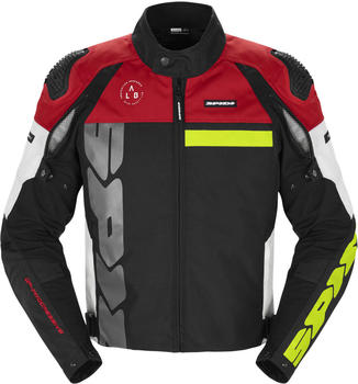 Spidi Progressive Tex Textiljacke Schwarz/Rot/Weiß/Neon-Gelb